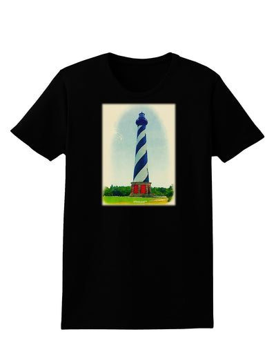 TooLoud Watercolor Lighthouse 1 Womens Dark T-Shirt-TooLoud-Black-X-Small-Davson Sales