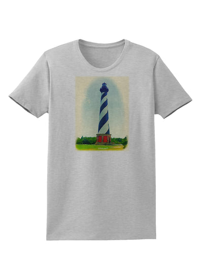 TooLoud Watercolor Lighthouse 1 Womens T-Shirt-Womens T-Shirt-TooLoud-AshGray-X-Small-Davson Sales