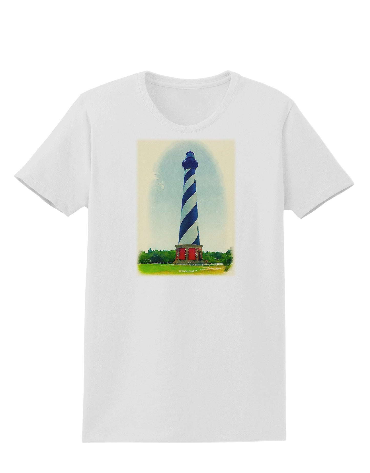 TooLoud Watercolor Lighthouse 1 Womens T-Shirt-Womens T-Shirt-TooLoud-White-X-Small-Davson Sales