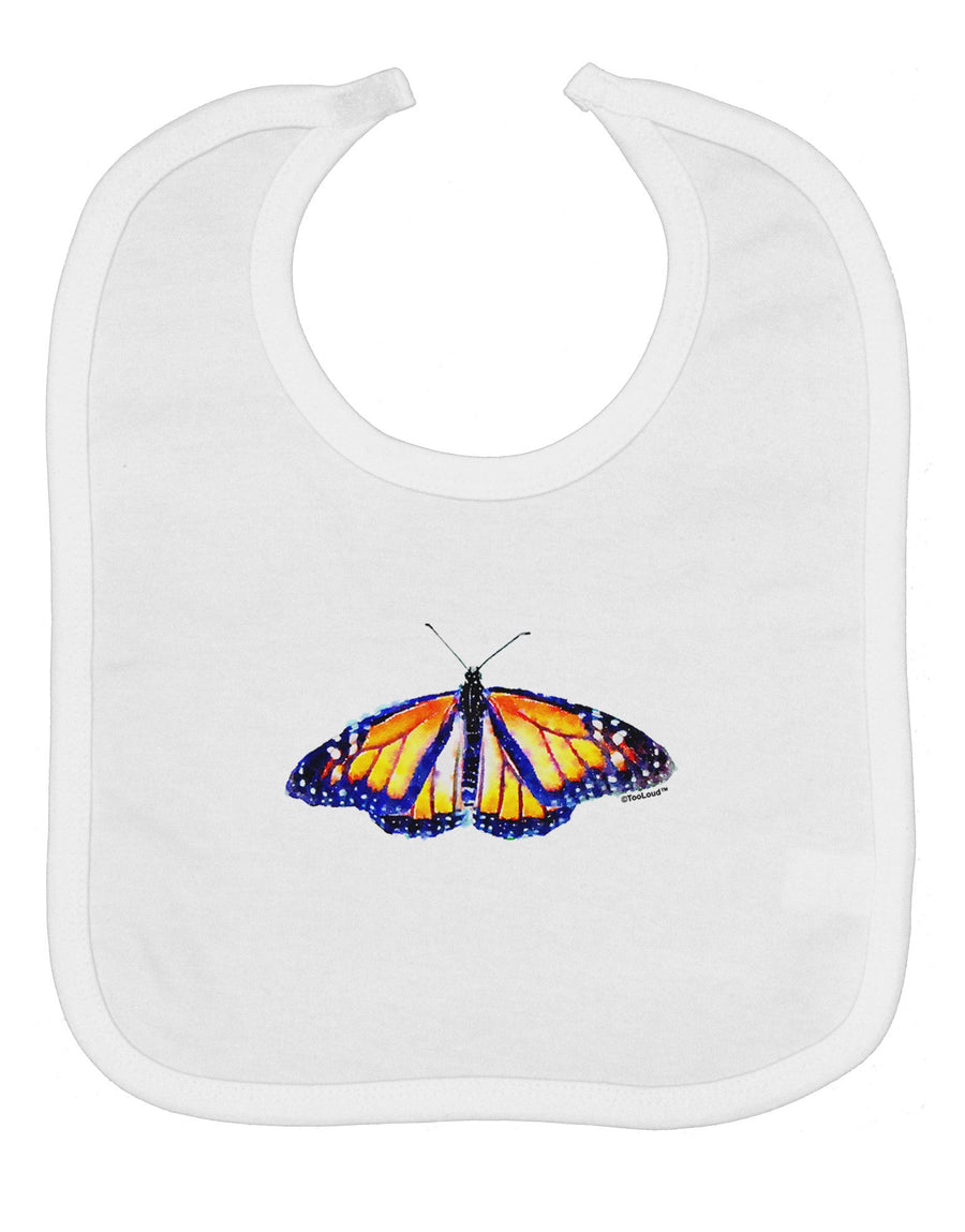 TooLoud Watercolor Monarch Butterfly Baby Bib