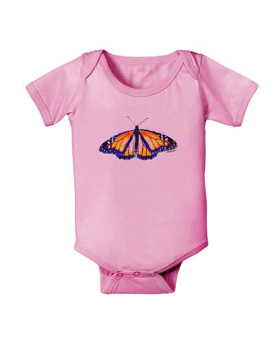 TooLoud Watercolor Monarch Butterfly Baby Romper Bodysuit-Baby Romper-TooLoud-Pink-06-Months-Davson Sales