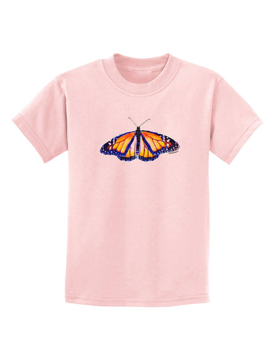 TooLoud Watercolor Monarch Butterfly Childrens T-Shirt-Childrens T-Shirt-TooLoud-PalePink-X-Small-Davson Sales