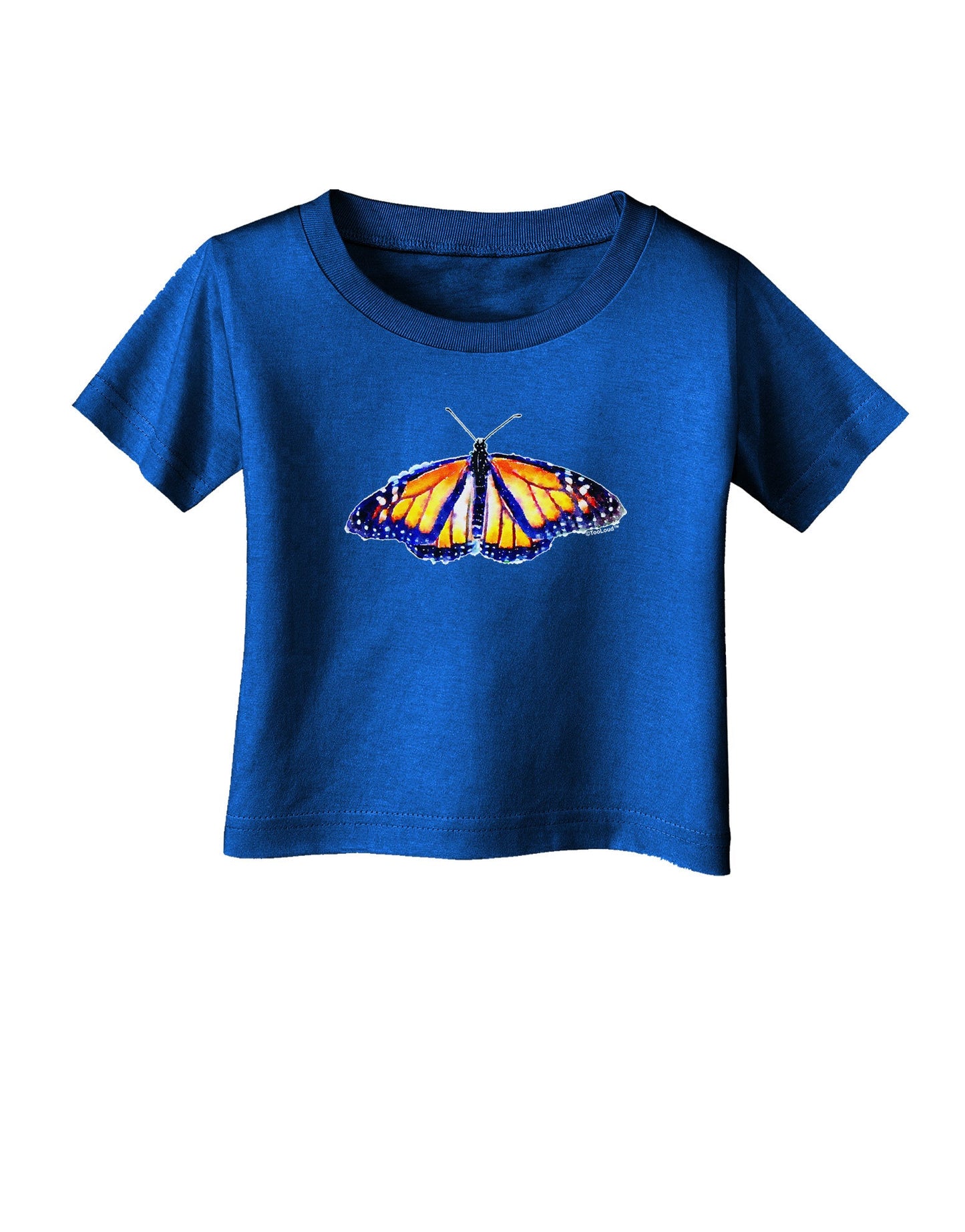 TooLoud Watercolor Monarch Butterfly Infant T-Shirt Dark-Infant T-Shirt-TooLoud-Royal-Blue-06-Months-Davson Sales