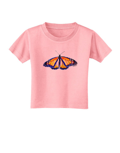 TooLoud Watercolor Monarch Butterfly Toddler T-Shirt-Toddler T-Shirt-TooLoud-Candy-Pink-2T-Davson Sales