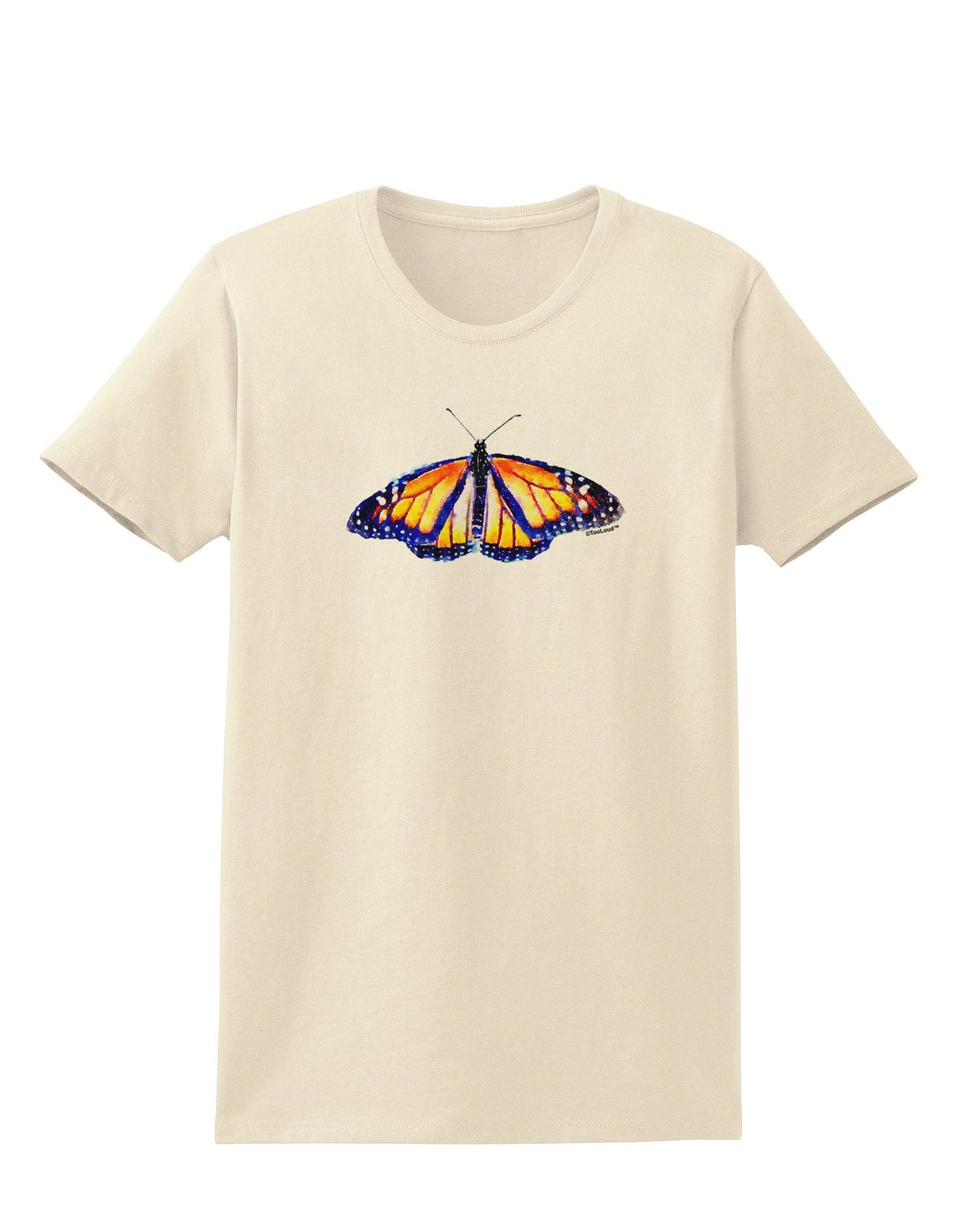 TooLoud Watercolor Monarch Butterfly Womens T-Shirt-Womens T-Shirt-TooLoud-Natural-X-Small-Davson Sales