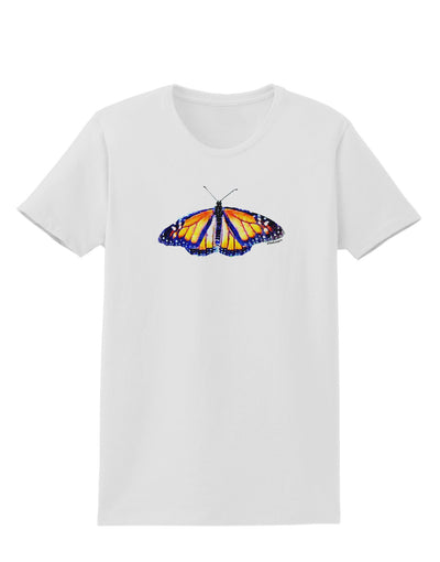 TooLoud Watercolor Monarch Butterfly Womens T-Shirt-Womens T-Shirt-TooLoud-White-X-Small-Davson Sales