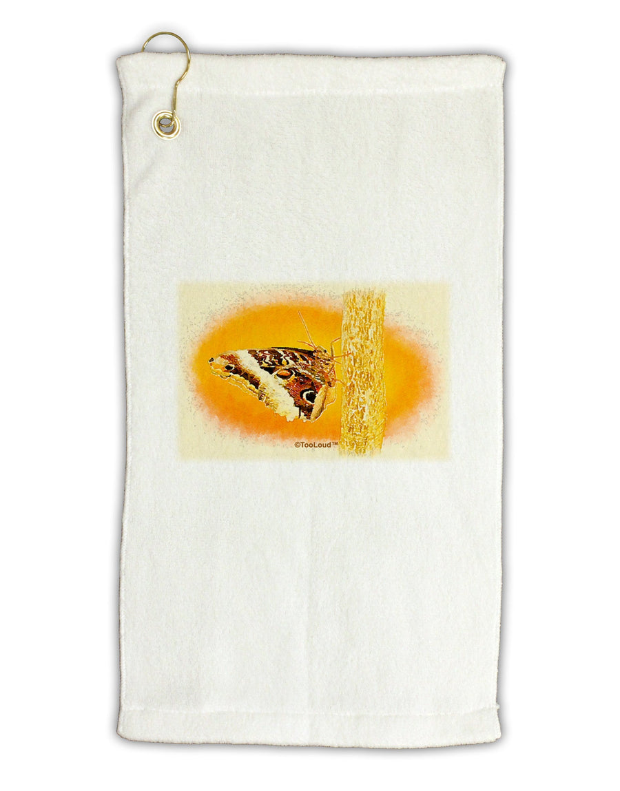 TooLoud Watercolor Owl Moth Micro Terry Gromet Golf Towel 11&#x22;x19-Golf Towel-TooLoud-White-Davson Sales