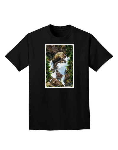 TooLoud Waterfall Watercolor Adult Dark T-Shirt-Mens T-Shirt-TooLoud-Black-Small-Davson Sales