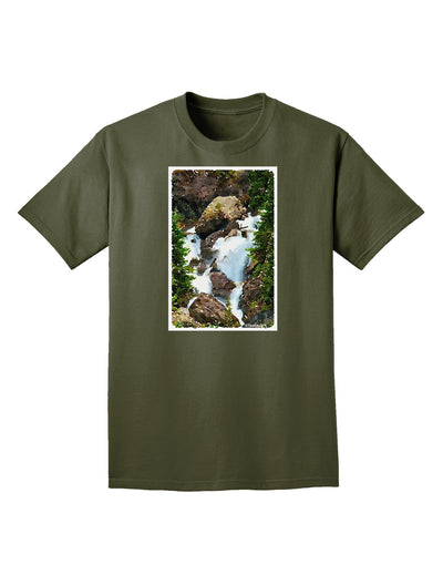 TooLoud Waterfall Watercolor Adult Dark T-Shirt-Mens T-Shirt-TooLoud-Military-Green-Small-Davson Sales