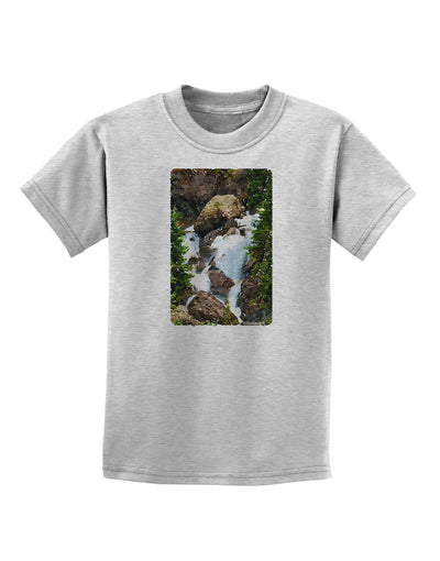 TooLoud Waterfall Watercolor Childrens T-Shirt-Childrens T-Shirt-TooLoud-AshGray-X-Small-Davson Sales