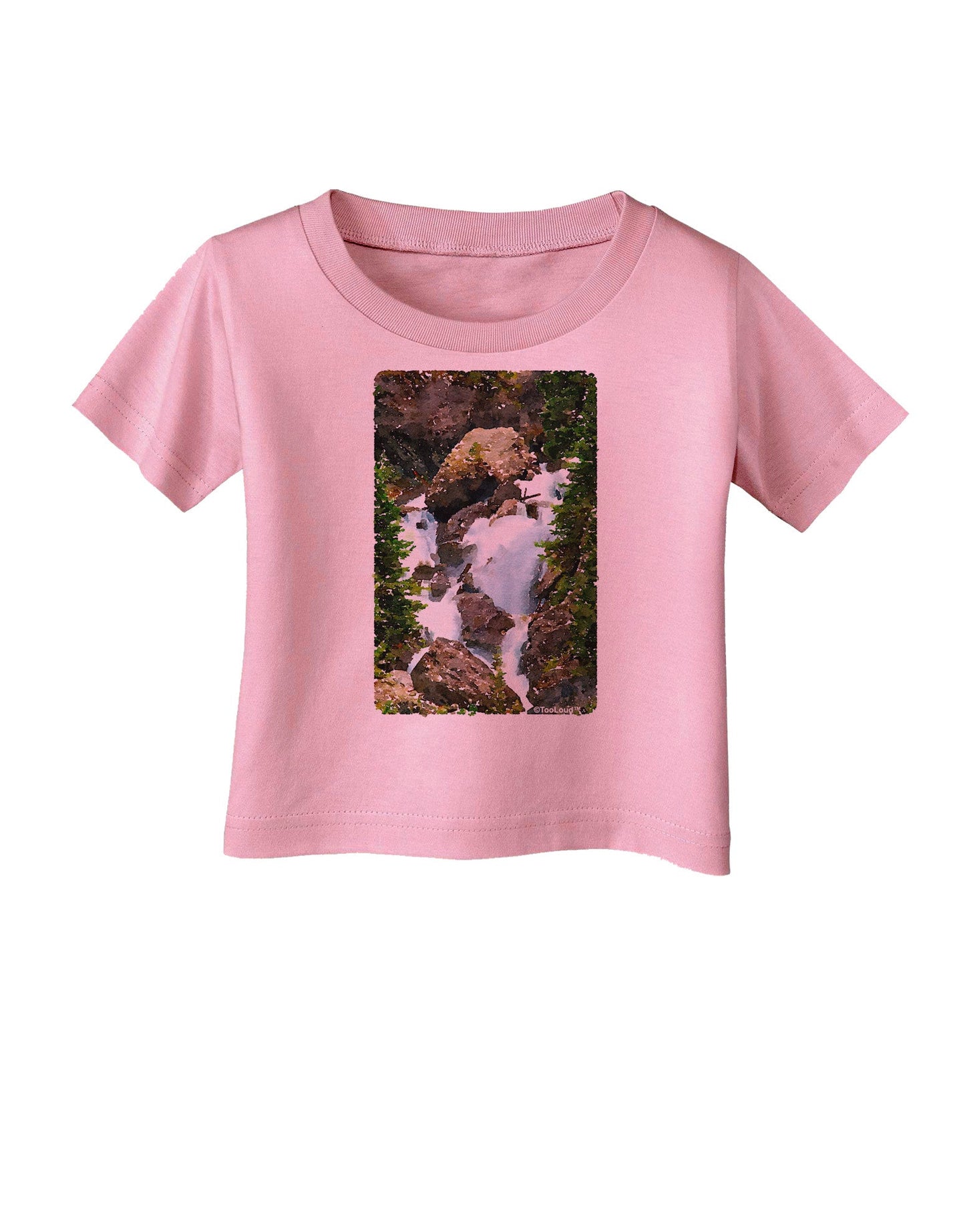 TooLoud Waterfall Watercolor Infant T-Shirt-Infant T-Shirt-TooLoud-Candy-Pink-06-Months-Davson Sales