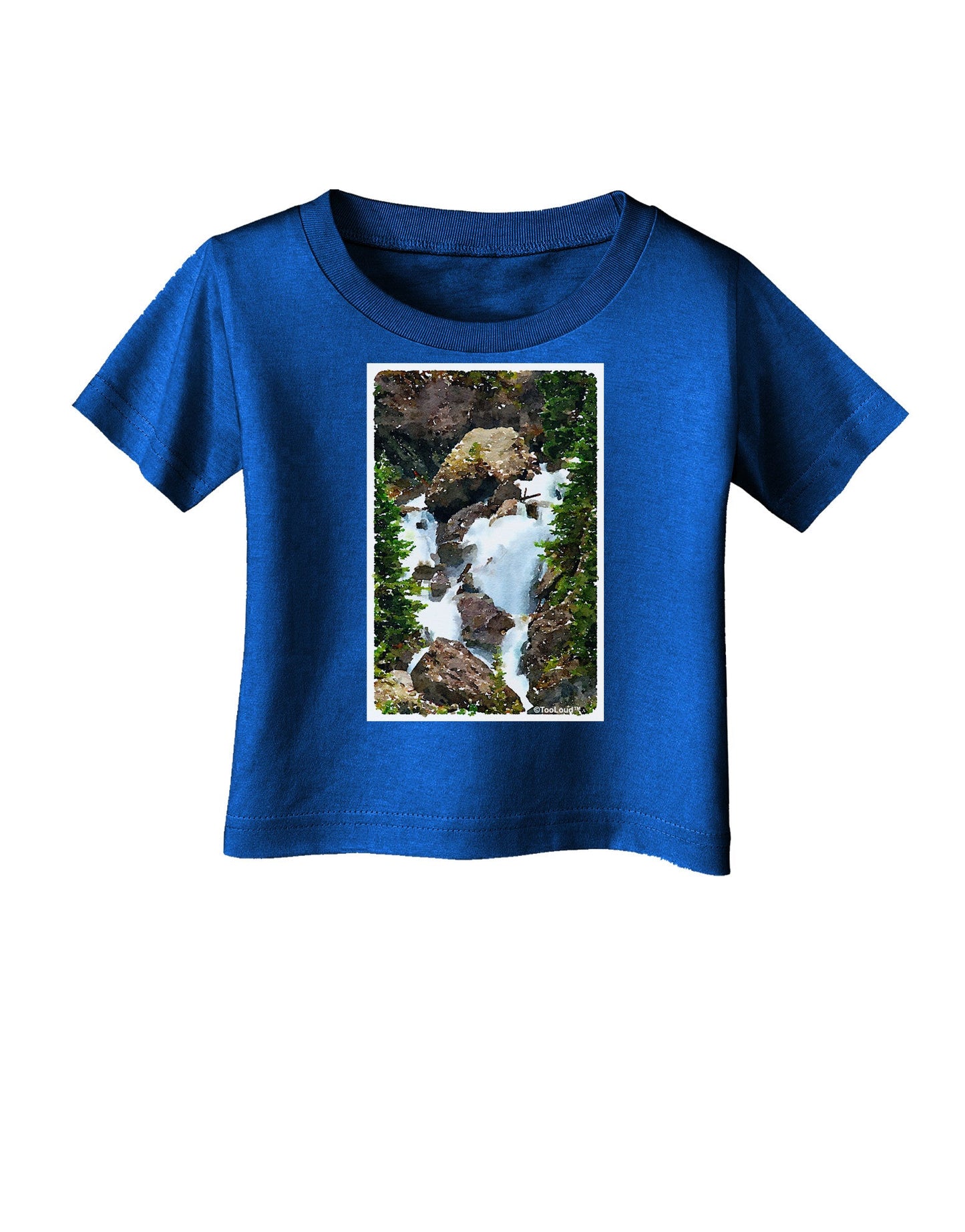 TooLoud Waterfall Watercolor Infant T-Shirt Dark-Infant T-Shirt-TooLoud-Royal-Blue-06-Months-Davson Sales