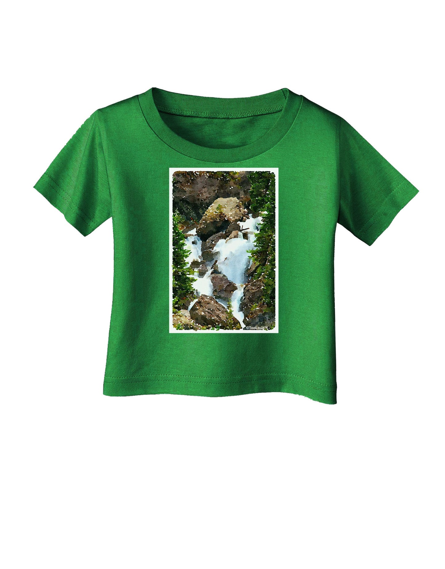 TooLoud Waterfall Watercolor Infant T-Shirt Dark-Infant T-Shirt-TooLoud-Clover-Green-06-Months-Davson Sales
