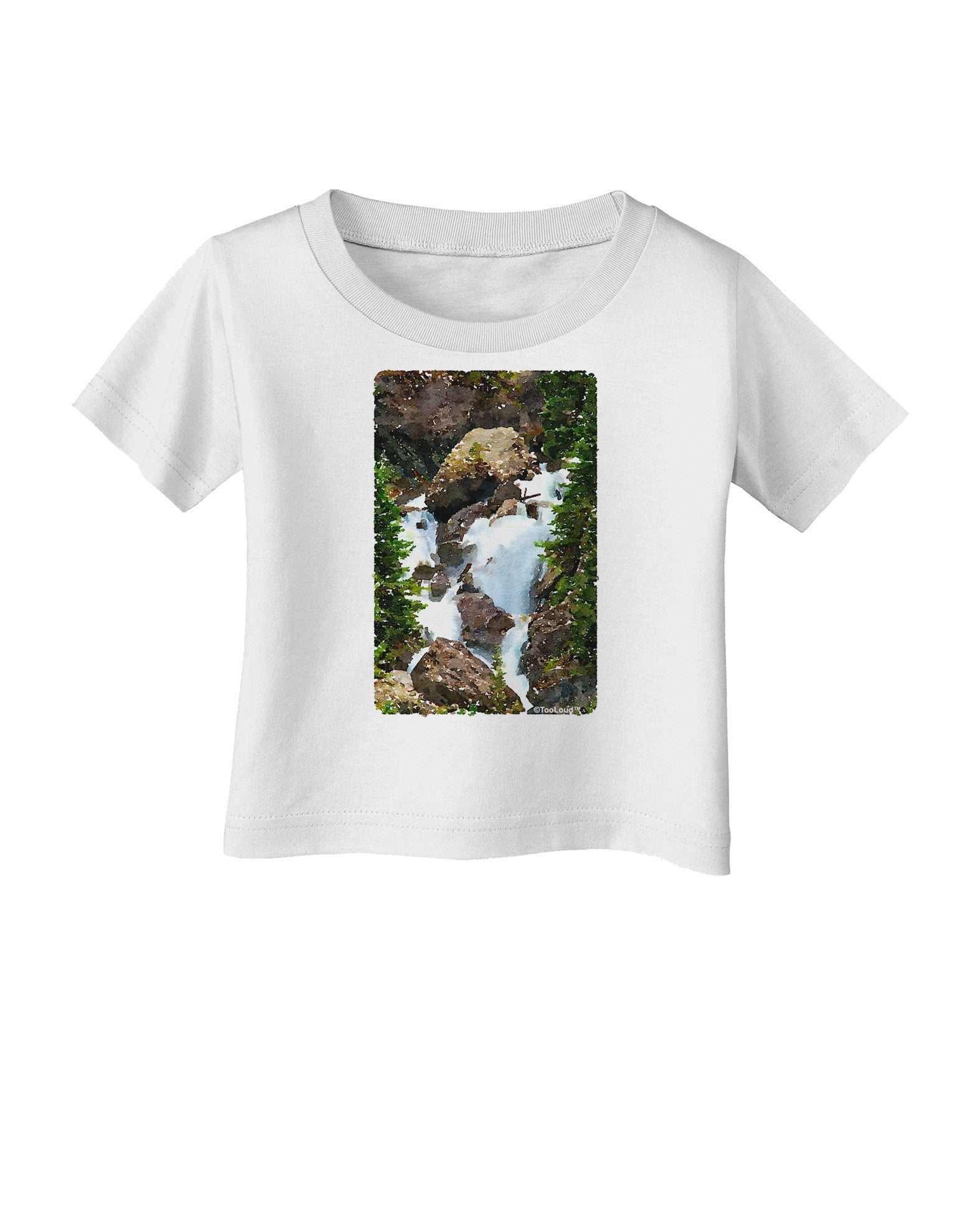 TooLoud Waterfall Watercolor Infant T-Shirt-Infant T-Shirt-TooLoud-White-06-Months-Davson Sales