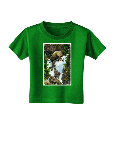 TooLoud Waterfall Watercolor Toddler T-Shirt Dark-Toddler T-Shirt-TooLoud-Clover-Green-2T-Davson Sales