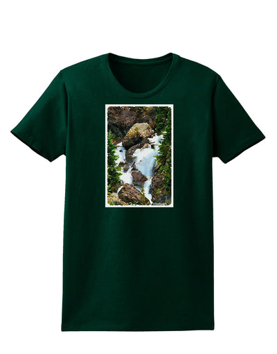 TooLoud Waterfall Watercolor Womens Dark T-Shirt-TooLoud-Forest-Green-Small-Davson Sales