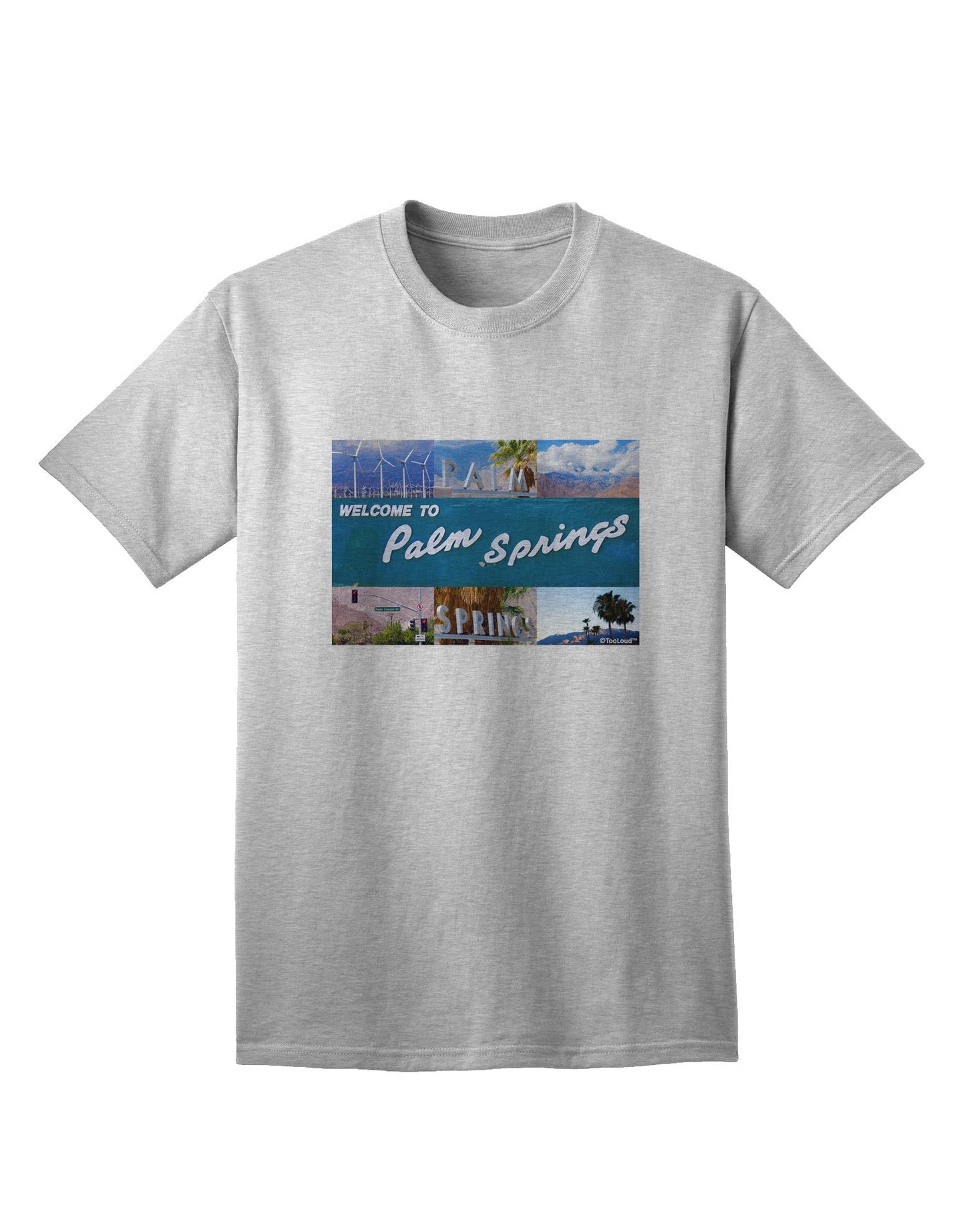 TooLoud Welcome to Palm Springs Collage Adult T-Shirt-Mens T-Shirt-TooLoud-AshGray-Small-Davson Sales