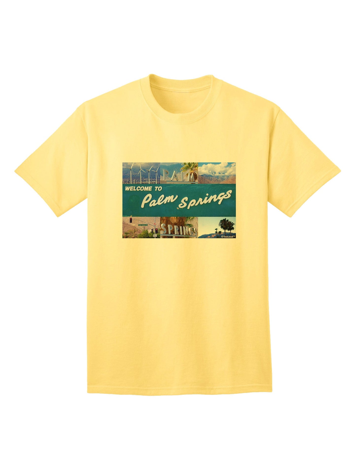 TooLoud Welcome to Palm Springs Collage Adult T-Shirt-Mens T-Shirt-TooLoud-Yellow-Small-Davson Sales