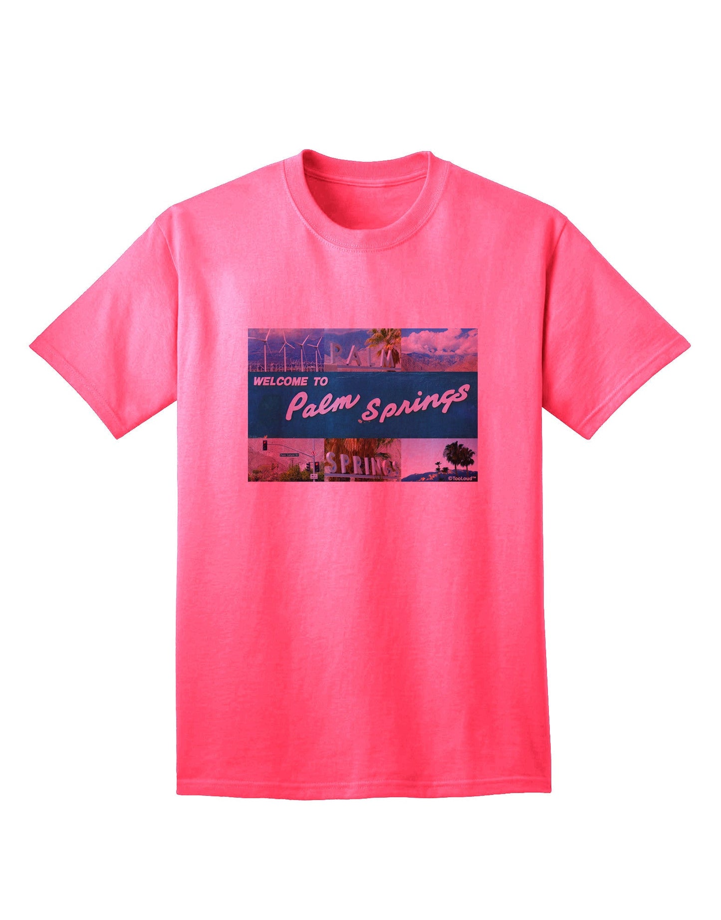 TooLoud Welcome to Palm Springs Collage Adult T-Shirt-Mens T-Shirt-TooLoud-Neon-Pink-Small-Davson Sales