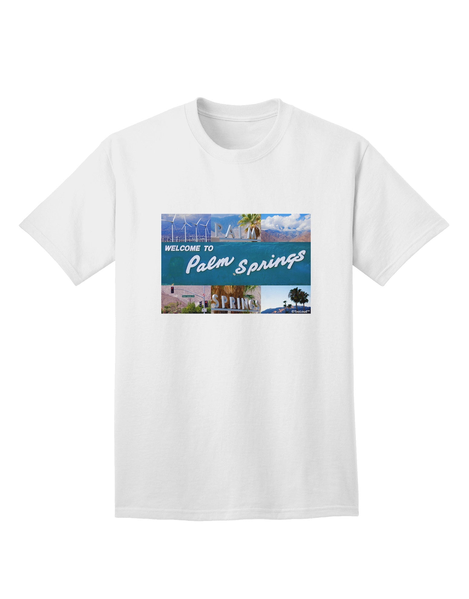 TooLoud Welcome to Palm Springs Collage Adult T-Shirt-Mens T-Shirt-TooLoud-White-Small-Davson Sales