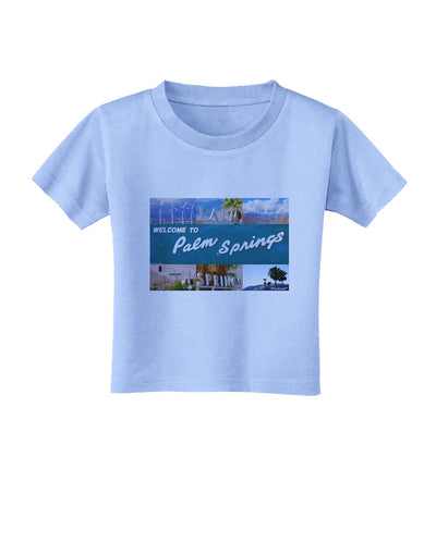 TooLoud Welcome to Palm Springs Collage Toddler T-Shirt-Toddler T-Shirt-TooLoud-Aquatic-Blue-2T-Davson Sales