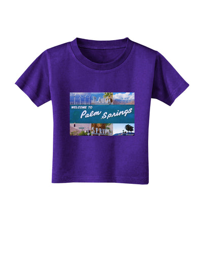 TooLoud Welcome to Palm Springs Collage Toddler T-Shirt Dark-Toddler T-Shirt-TooLoud-Purple-2T-Davson Sales