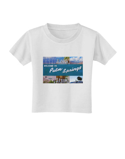 TooLoud Welcome to Palm Springs Collage Toddler T-Shirt-Toddler T-Shirt-TooLoud-White-2T-Davson Sales