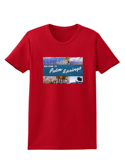 TooLoud Welcome to Palm Springs Collage Womens Dark T-Shirt-TooLoud-Red-X-Small-Davson Sales