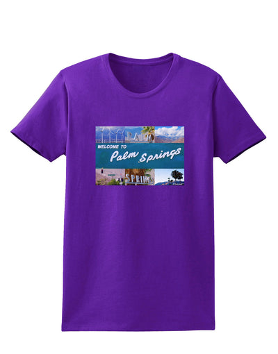 TooLoud Welcome to Palm Springs Collage Womens Dark T-Shirt-TooLoud-Purple-X-Small-Davson Sales