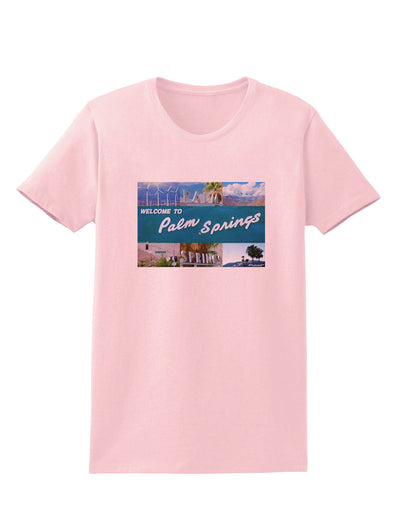 TooLoud Welcome to Palm Springs Collage Womens T-Shirt-Womens T-Shirt-TooLoud-PalePink-X-Small-Davson Sales