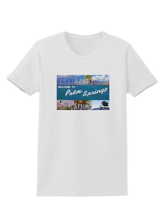 TooLoud Welcome to Palm Springs Collage Womens T-Shirt-Womens T-Shirt-TooLoud-White-X-Small-Davson Sales