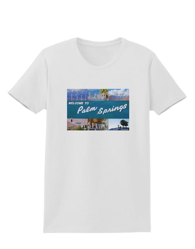 TooLoud Welcome to Palm Springs Collage Womens T-Shirt-Womens T-Shirt-TooLoud-White-X-Small-Davson Sales