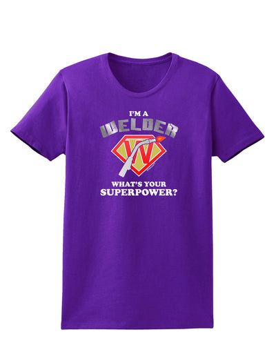TooLoud Welder - Superpower Womens Dark T-Shirt-TooLoud-Purple-X-Small-Davson Sales
