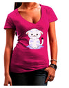 TooLoud Wet Pussycat Womens V-Neck Dark T-Shirt-Womens V-Neck T-Shirts-TooLoud-Hot-Pink-Juniors Fitted Small-Davson Sales