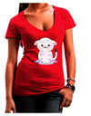 TooLoud Wet Pussycat Womens V-Neck Dark T-Shirt-Womens V-Neck T-Shirts-TooLoud-Red-Juniors Fitted Small-Davson Sales