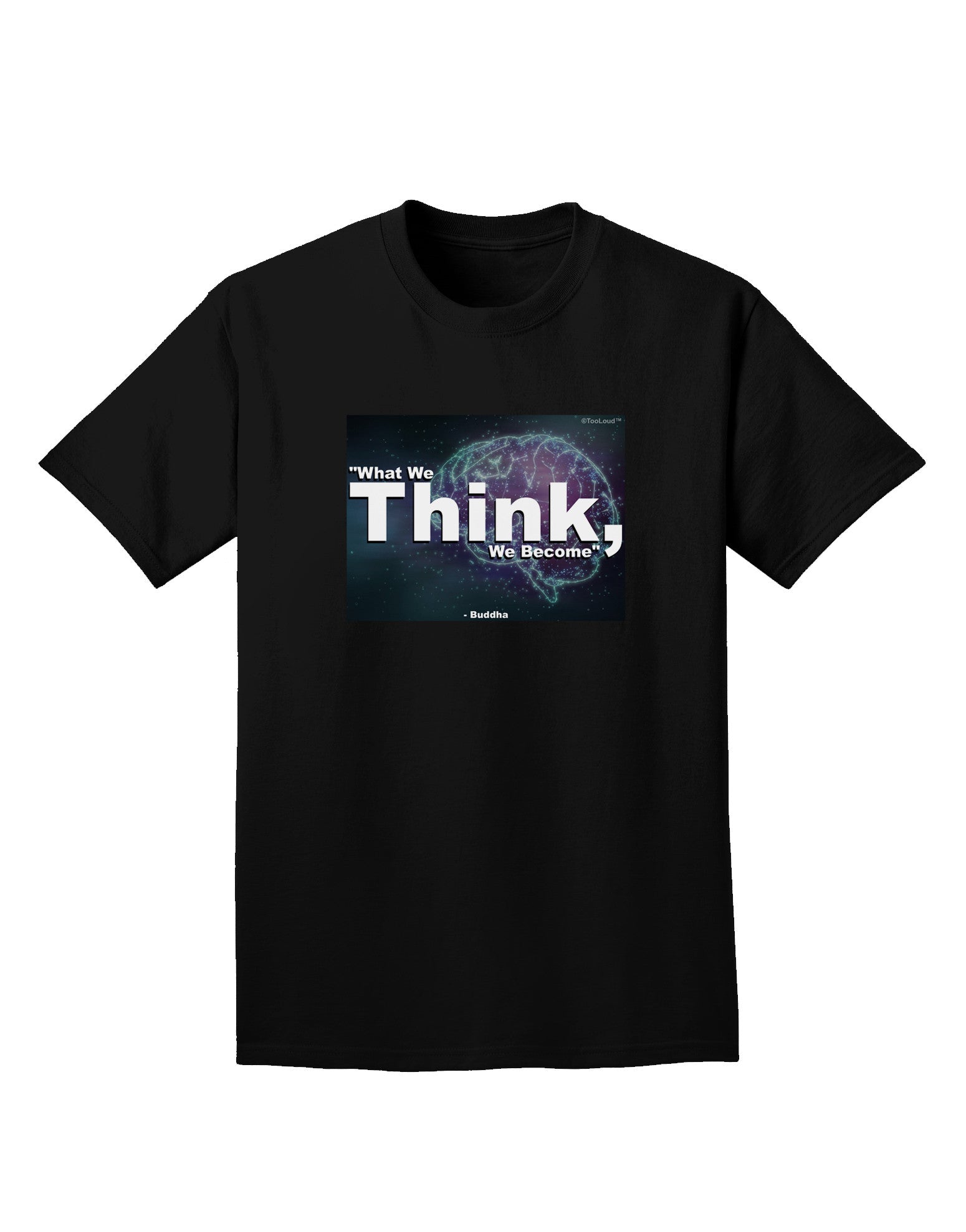 TooLoud What We Think Buddha Adult Dark T-Shirt-Mens T-Shirt-TooLoud-Black-Small-Davson Sales