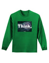 TooLoud What We Think Buddha Adult Long Sleeve Dark T-Shirt-TooLoud-Kelly-Green-Small-Davson Sales