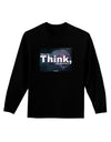 TooLoud What We Think Buddha Adult Long Sleeve Dark T-Shirt-TooLoud-Black-Small-Davson Sales