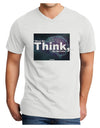 TooLoud What We Think Buddha Adult V-Neck T-shirt-Mens V-Neck T-Shirt-TooLoud-White-Small-Davson Sales