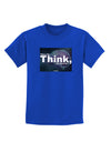 TooLoud What We Think Buddha Childrens Dark T-Shirt-Childrens T-Shirt-TooLoud-Royal-Blue-X-Small-Davson Sales