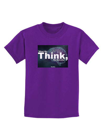 TooLoud What We Think Buddha Childrens Dark T-Shirt-Childrens T-Shirt-TooLoud-Purple-X-Small-Davson Sales