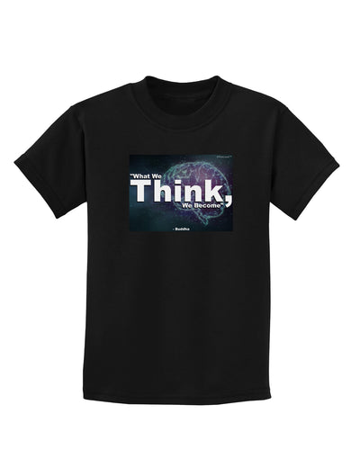 TooLoud What We Think Buddha Childrens Dark T-Shirt-Childrens T-Shirt-TooLoud-Black-X-Small-Davson Sales