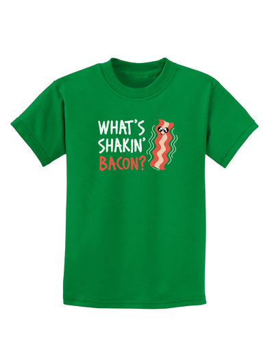 TooLoud What's Shakin' Bacon Childrens Dark T-Shirt-Childrens T-Shirt-TooLoud-Kelly-Green-X-Small-Davson Sales