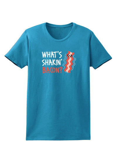 TooLoud What's Shakin' Bacon Womens Dark T-Shirt-TooLoud-Turquoise-X-Small-Davson Sales