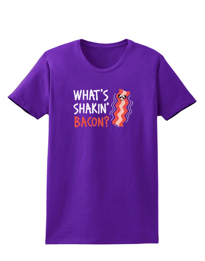 TooLoud What's Shakin' Bacon Womens Dark T-Shirt-TooLoud-Purple-X-Small-Davson Sales