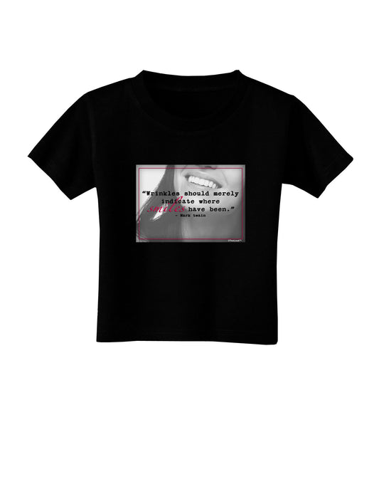 TooLoud Where Smiles Mark Twain Toddler T-Shirt Dark-Toddler T-Shirt-TooLoud-Black-2T-Davson Sales