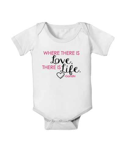 TooLoud Where There Is Love Gandhi Baby Romper Bodysuit-Baby Romper-TooLoud-White-06-Months-Davson Sales