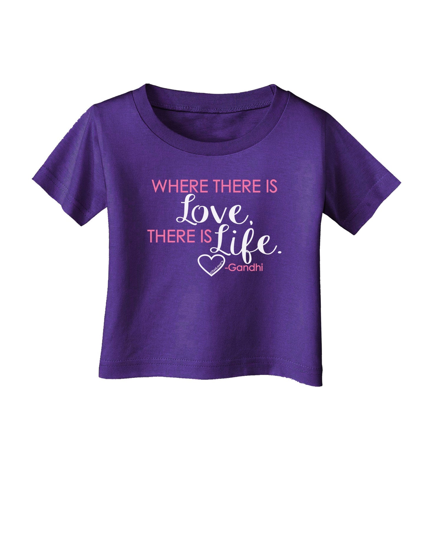 TooLoud Where There Is Love Gandhi Infant T-Shirt Dark-Infant T-Shirt-TooLoud-Purple-06-Months-Davson Sales