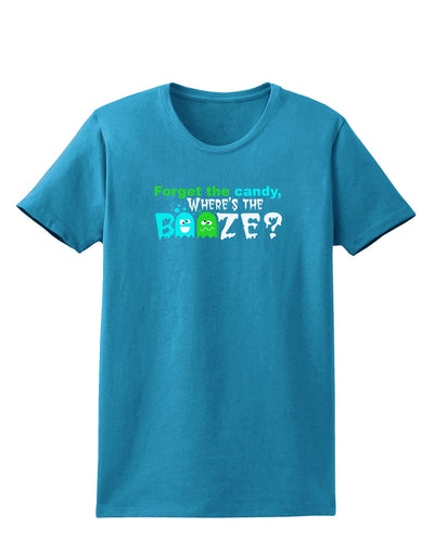 TooLoud Where's The Booze Womens Dark T-Shirt-TooLoud-Turquoise-X-Small-Davson Sales