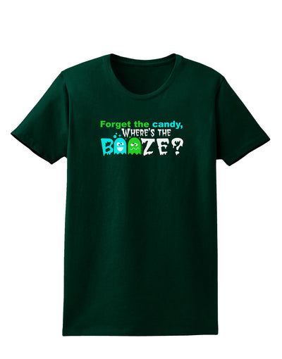 TooLoud Where's The Booze Womens Dark T-Shirt-TooLoud-Forest-Green-Small-Davson Sales